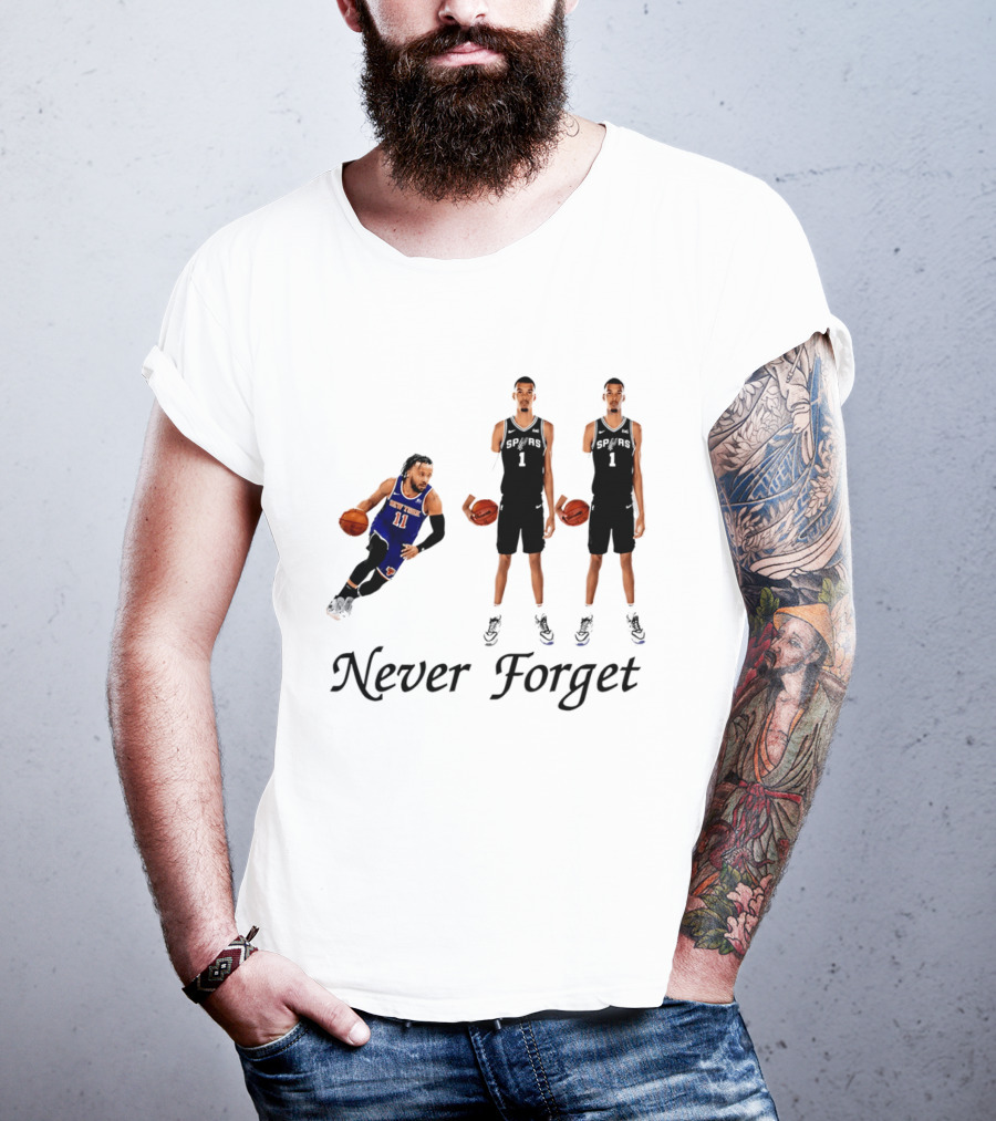 Jalen Brunson 11 Victor Wembanyama 1 Never Forget T-Shirt