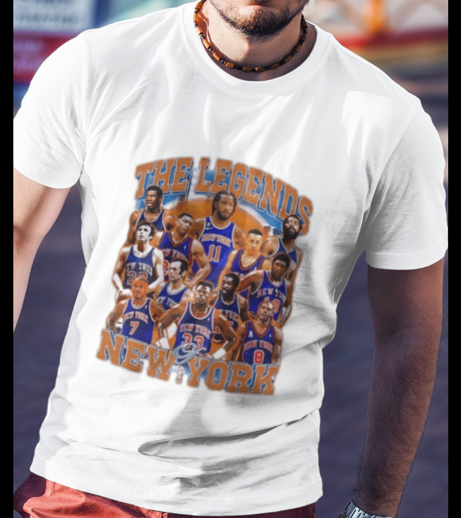 The Legends Of New York Basketball Collage T-Shirt