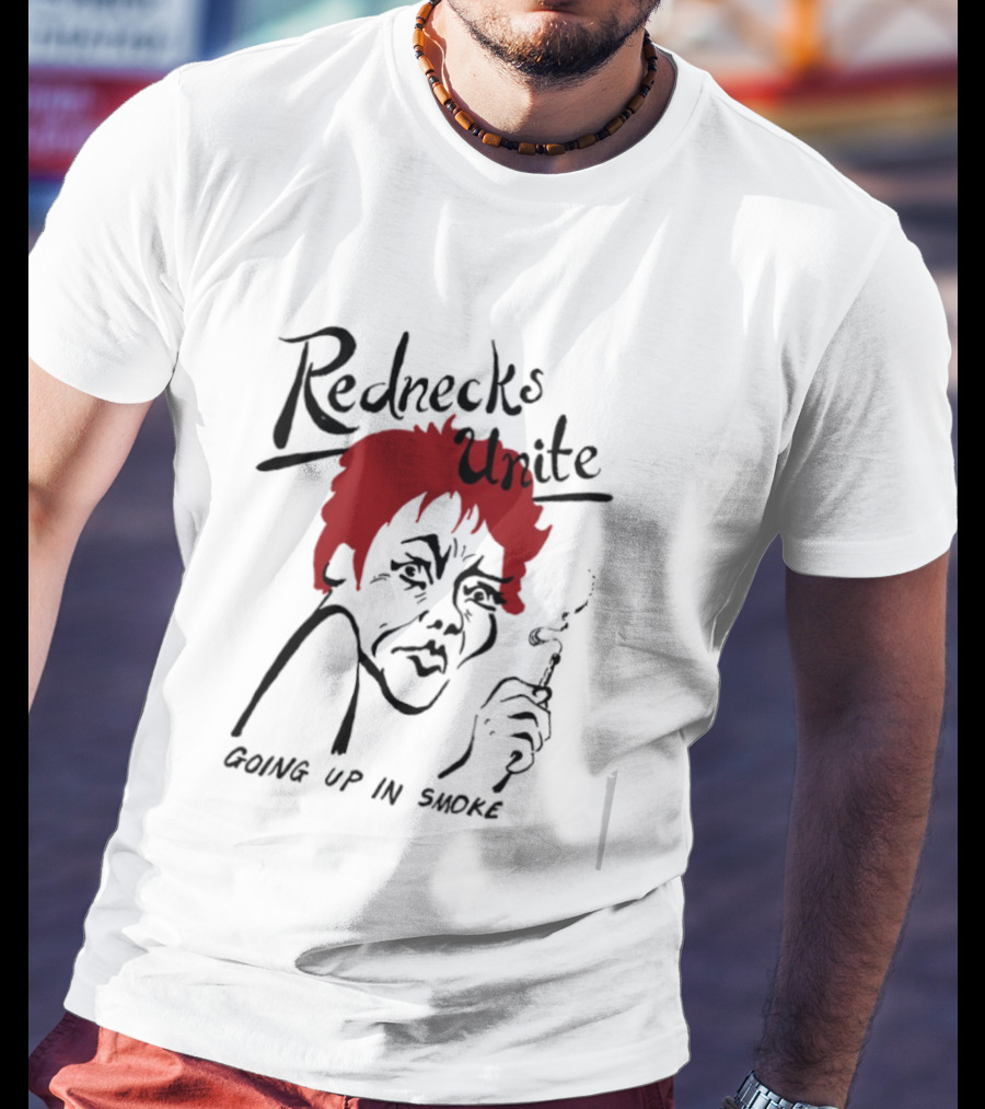 Rednecks Unite Going Up In Smoke Retro Cartoon Style Smoking T-Shirt