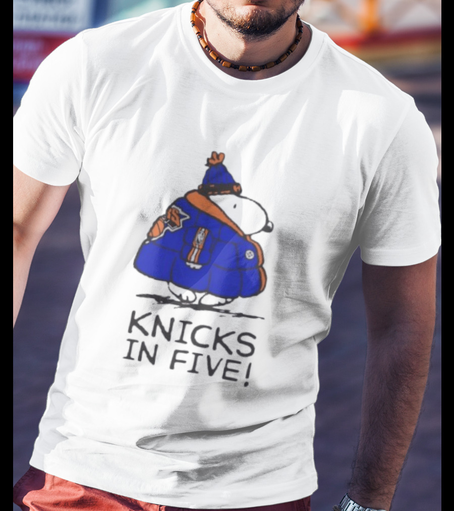 Snoopy Knicks In Five Peanuts Basketball Fan T-Shirt