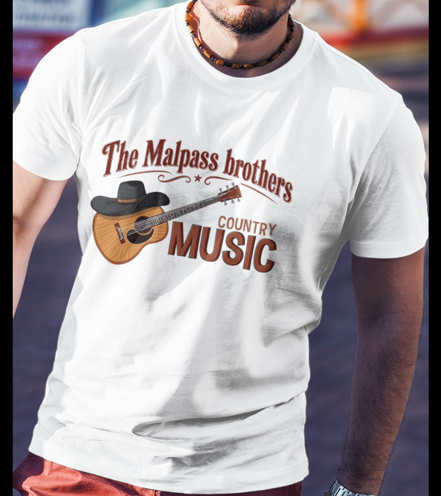 The Malpass Brothers Country Music Guitar And Cowboy Hat T-Shirt