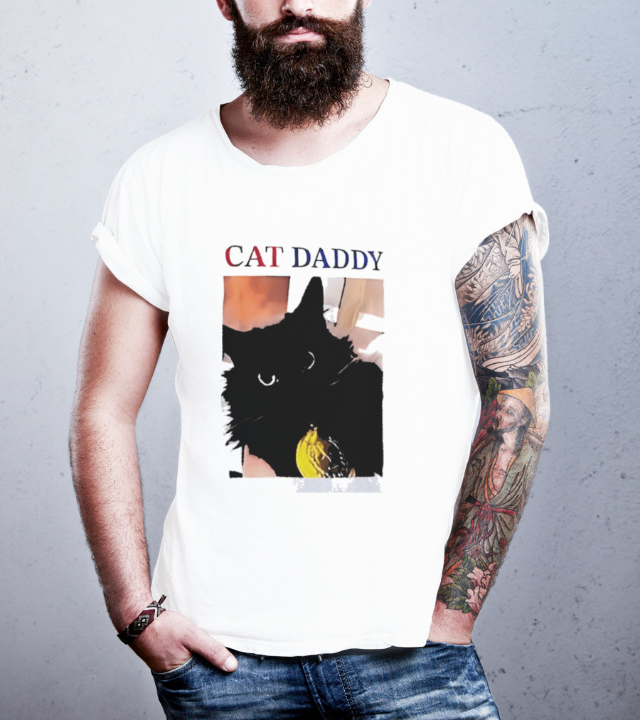 Cat Daddy Black Cat Image With Yellow Banana Accessory T-Shirt