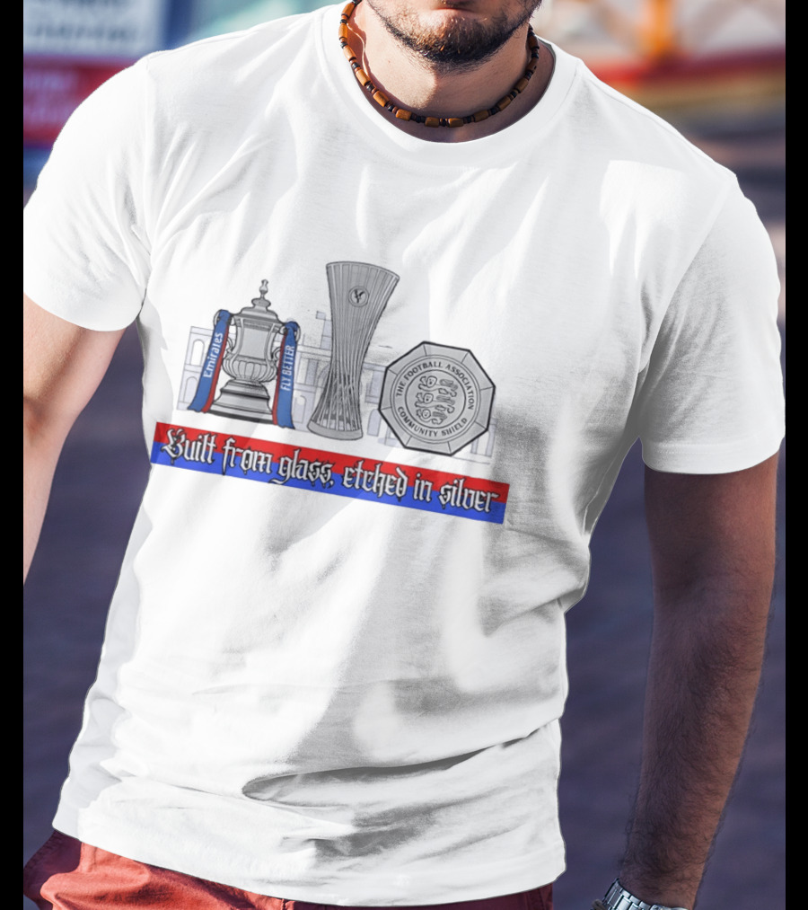 Crystal Palace Emirates FA Cup Community Shield Built From Glass Etched In Silver T-Shirt
