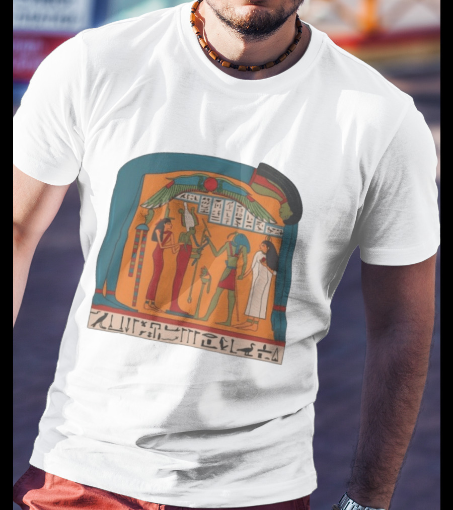 Panel Of Tabakenkhonsu Egyptian Hieroglyphs And Deities T-Shirt