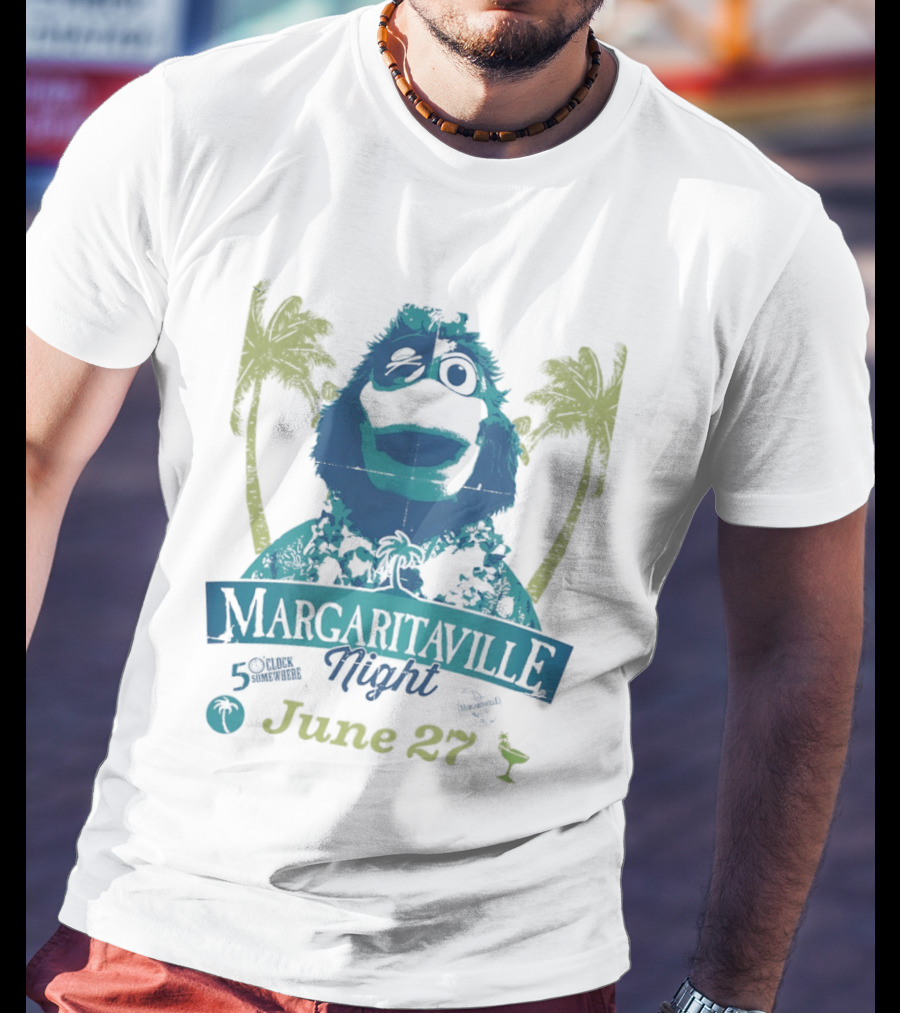 Philly Phanatic Margaritaville Night 5 O' Somewhere June 27 Palm Trees T-Shirt