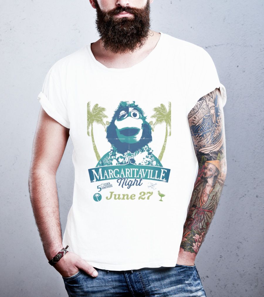 Philly Phanatic Margaritaville Night 5 O' Somewhere June 27 Palm Trees T-Shirt