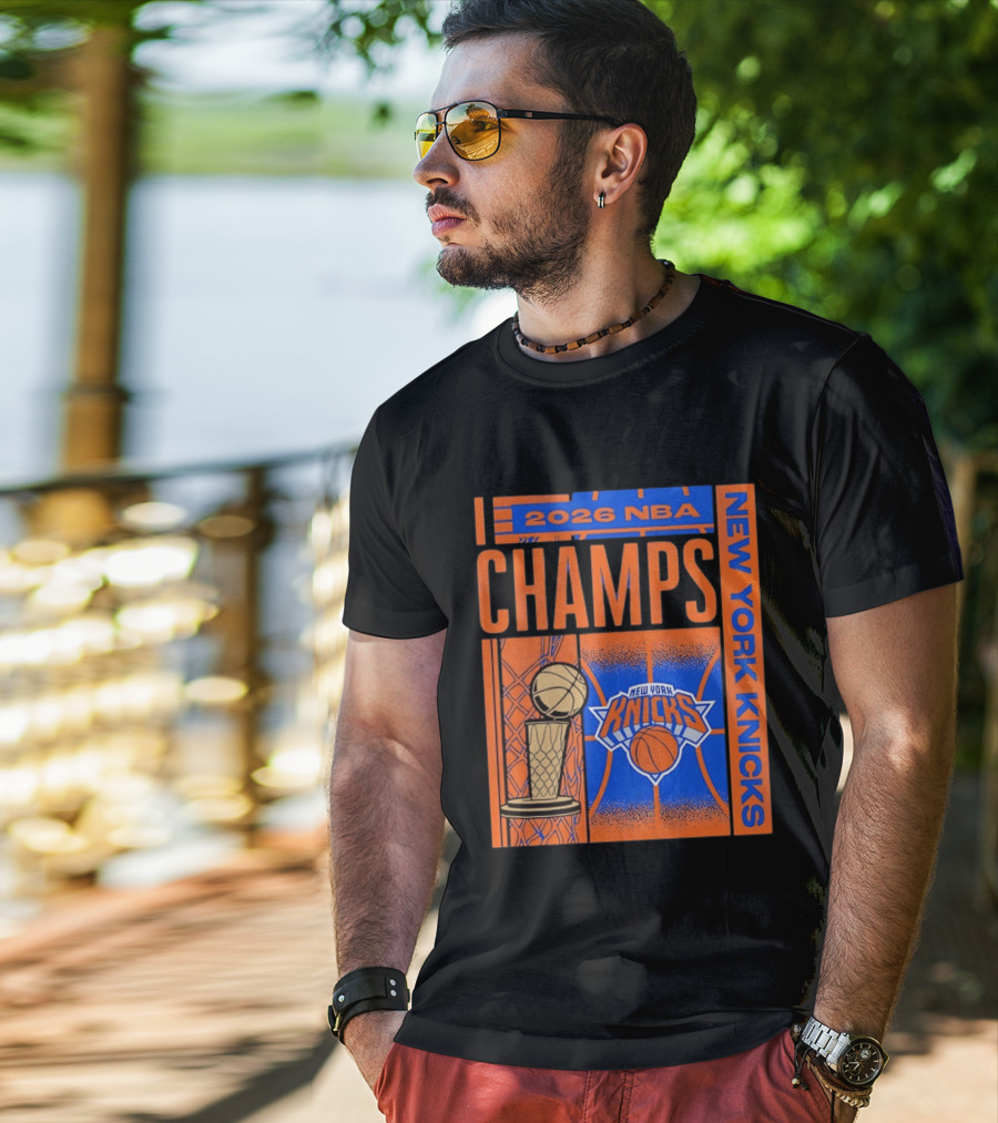 2026 NBA Champs New York Knicks Basketball Trophy T-Shirt