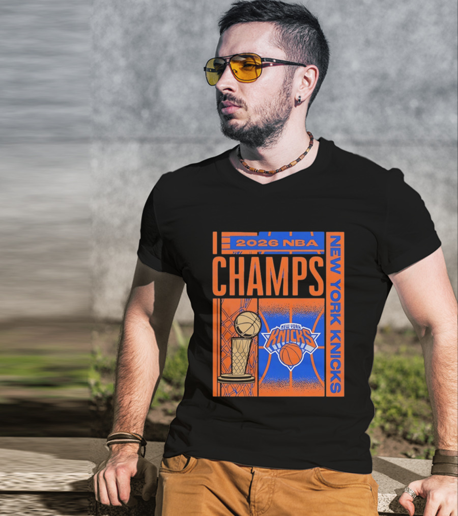 2026 NBA Champs New York Knicks Basketball Trophy T-Shirt