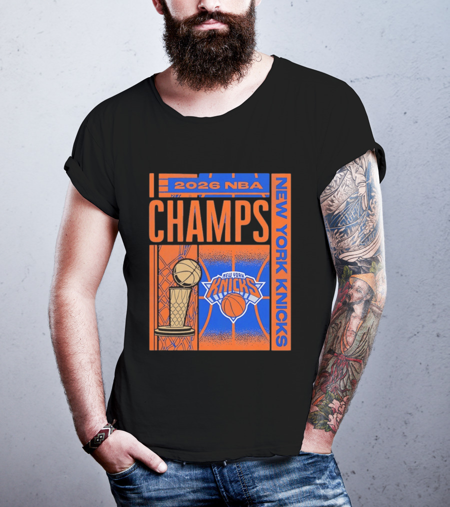 2026 NBA Champs New York Knicks Basketball Trophy T-Shirt