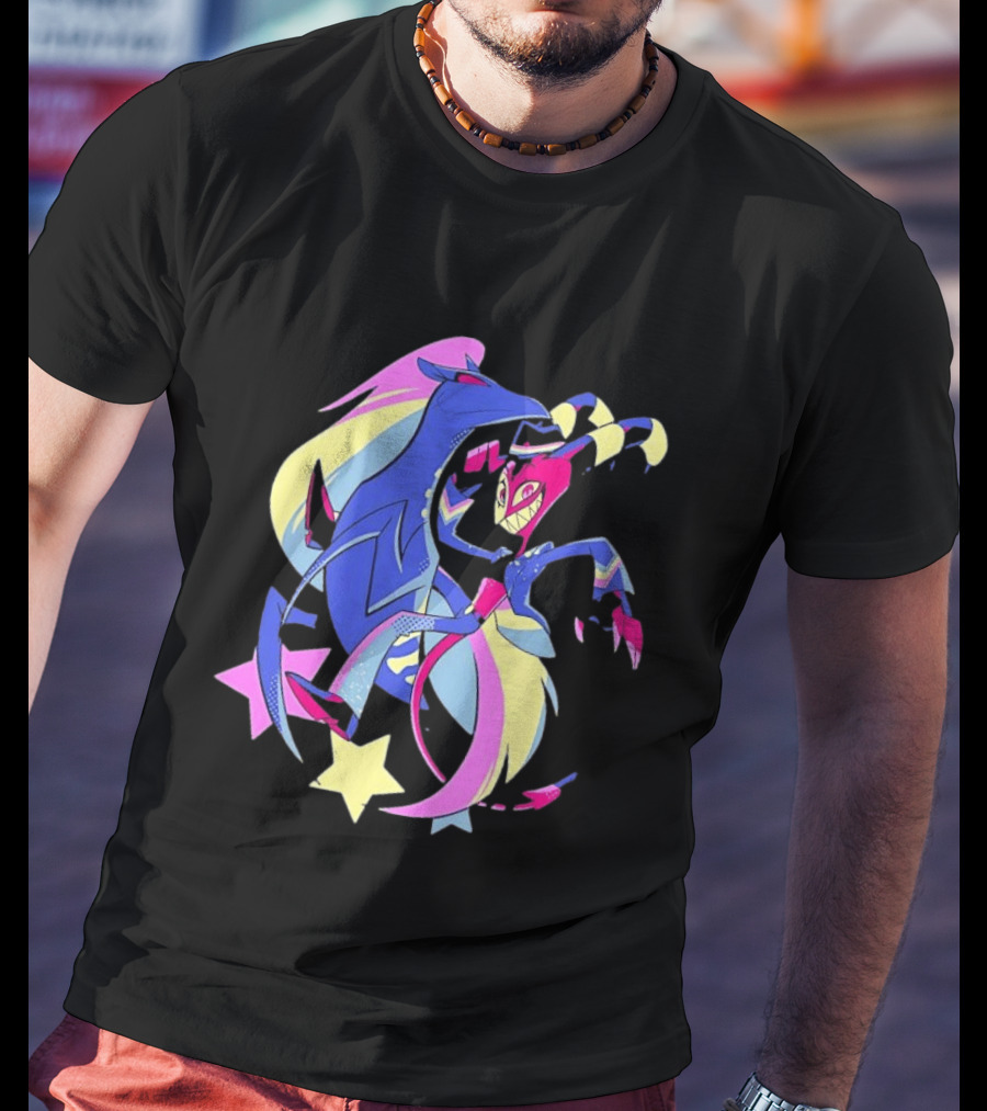 Blitz And Stolas Helluva Boss Neon Aesthetic Stars T-Shirt