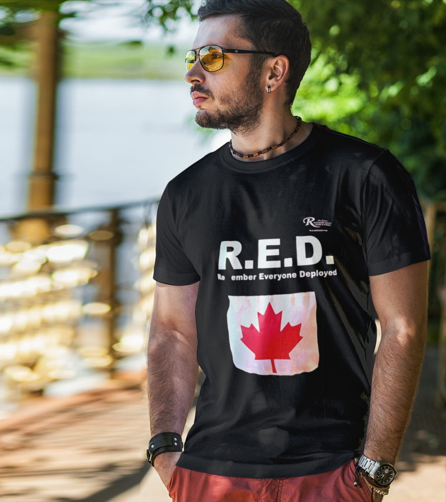 R.E.D. Remember Everyone Deployed Canadian Maple Leaf T-Shirt