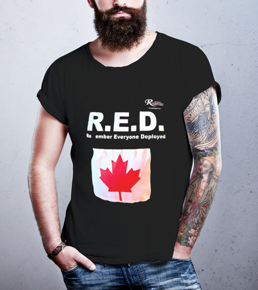 R.E.D. Remember Everyone Deployed Canadian Maple Leaf T-Shirt