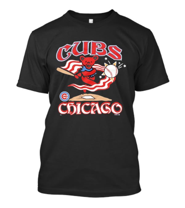 Chicago Cubs Grateful Dead Dancing Bear Baseball Collaboration T-Shirt