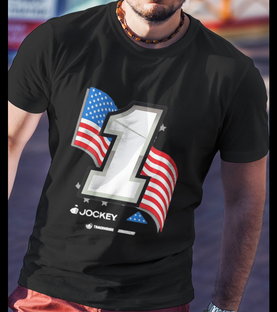 Ross Chastain 1 Jockey Folds Of Honor American Flag Trackhouse NASCAR Racing T-Shirt