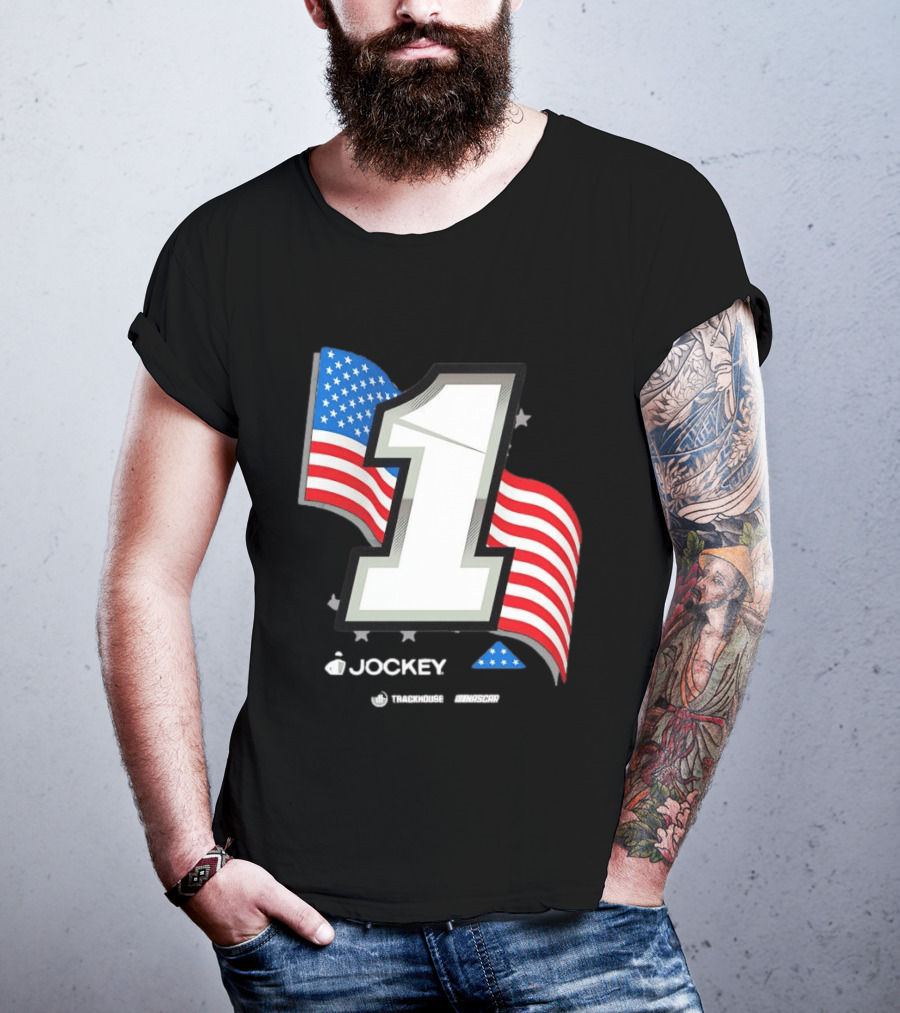 Ross Chastain 1 Jockey Folds Of Honor American Flag Trackhouse NASCAR Racing T-Shirt