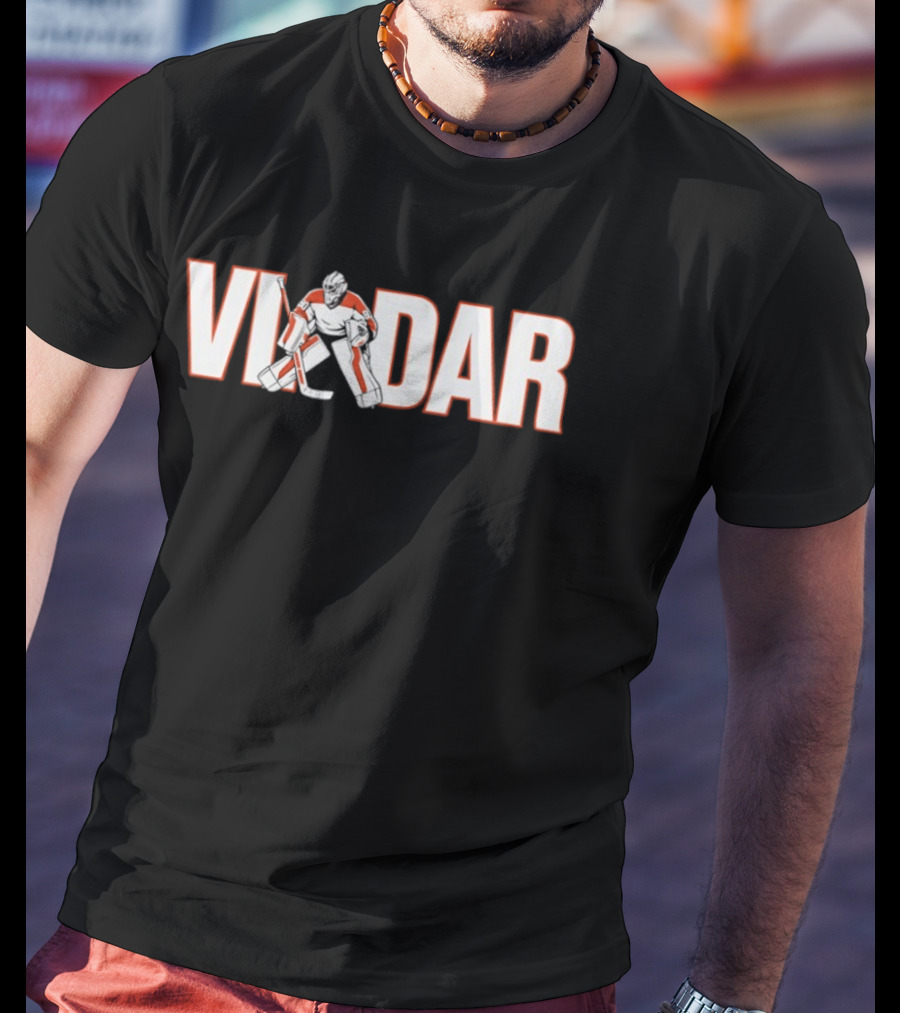 Dan Vladar Philadelphia Flyers Hockey Goalie Name Vladar With Player Stance T-Shirt