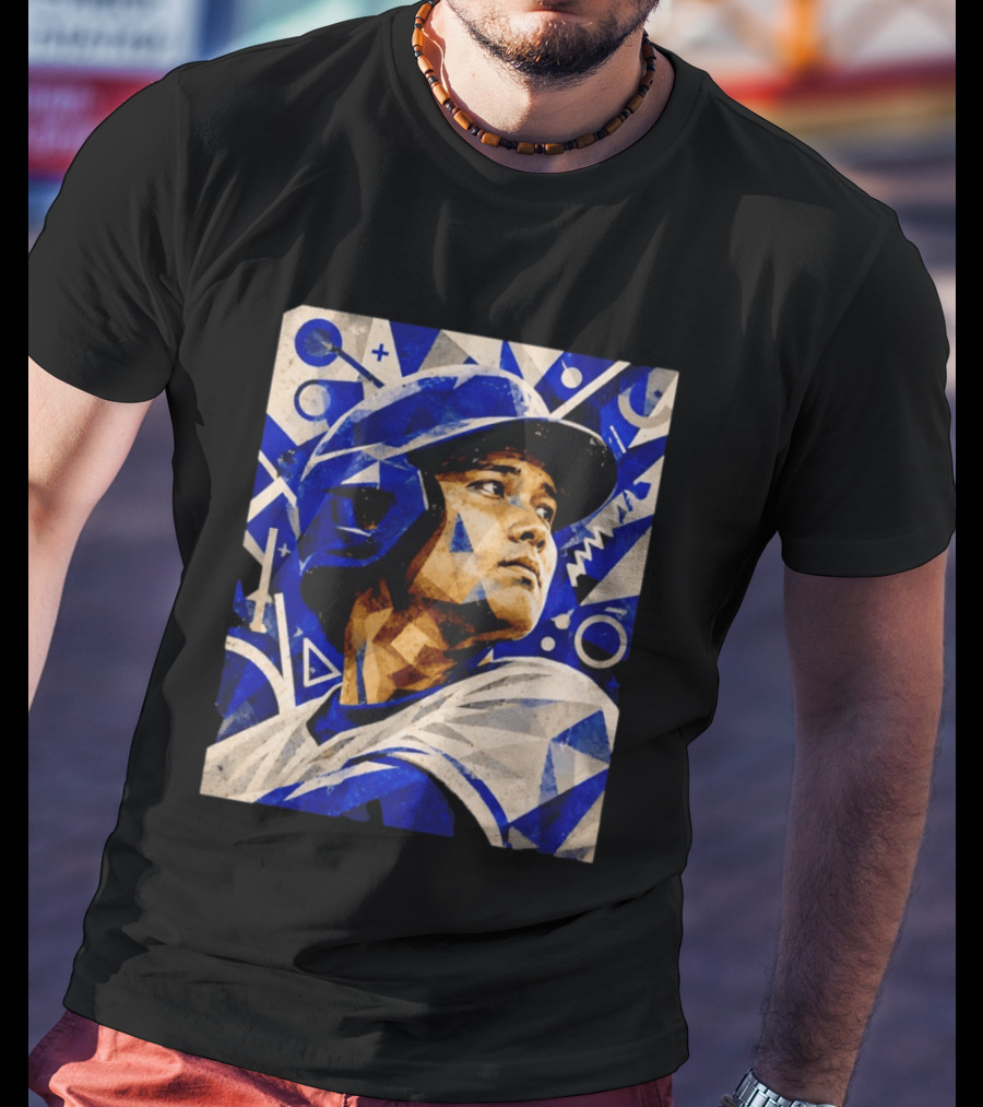 Shohei Ohtani Los Angeles Dodgers Geometric Blue Abstract Baseball T-Shirt