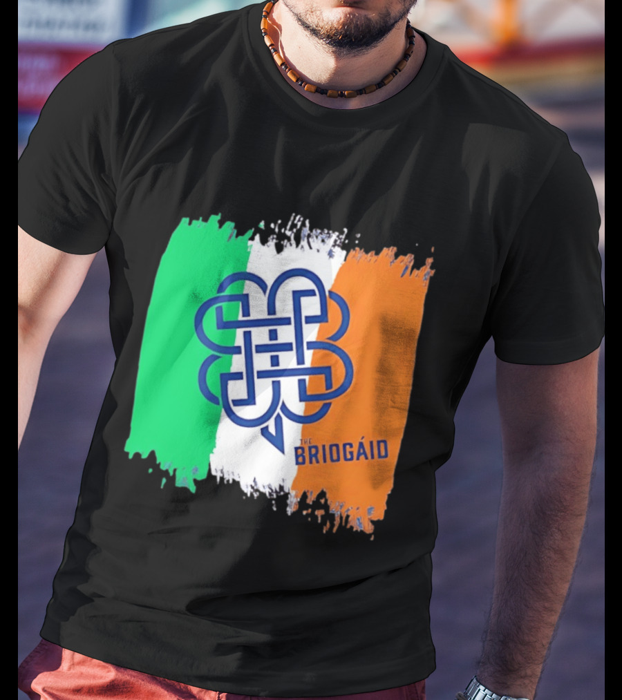 The Briogaid Irish Flag Celtic Knot Clover Ireland Shamrock T-Shirt