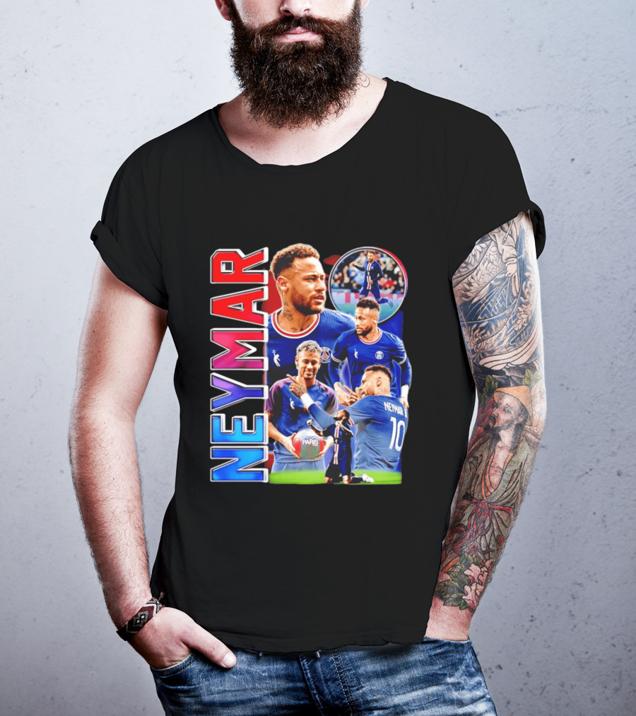 Neymar Paris Saint Germain Football Icon PSG Number 10 T-Shirt