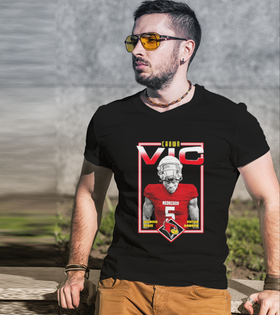 Crown Vic Illinois State Redbirds Victor Dawson Football T-Shirt