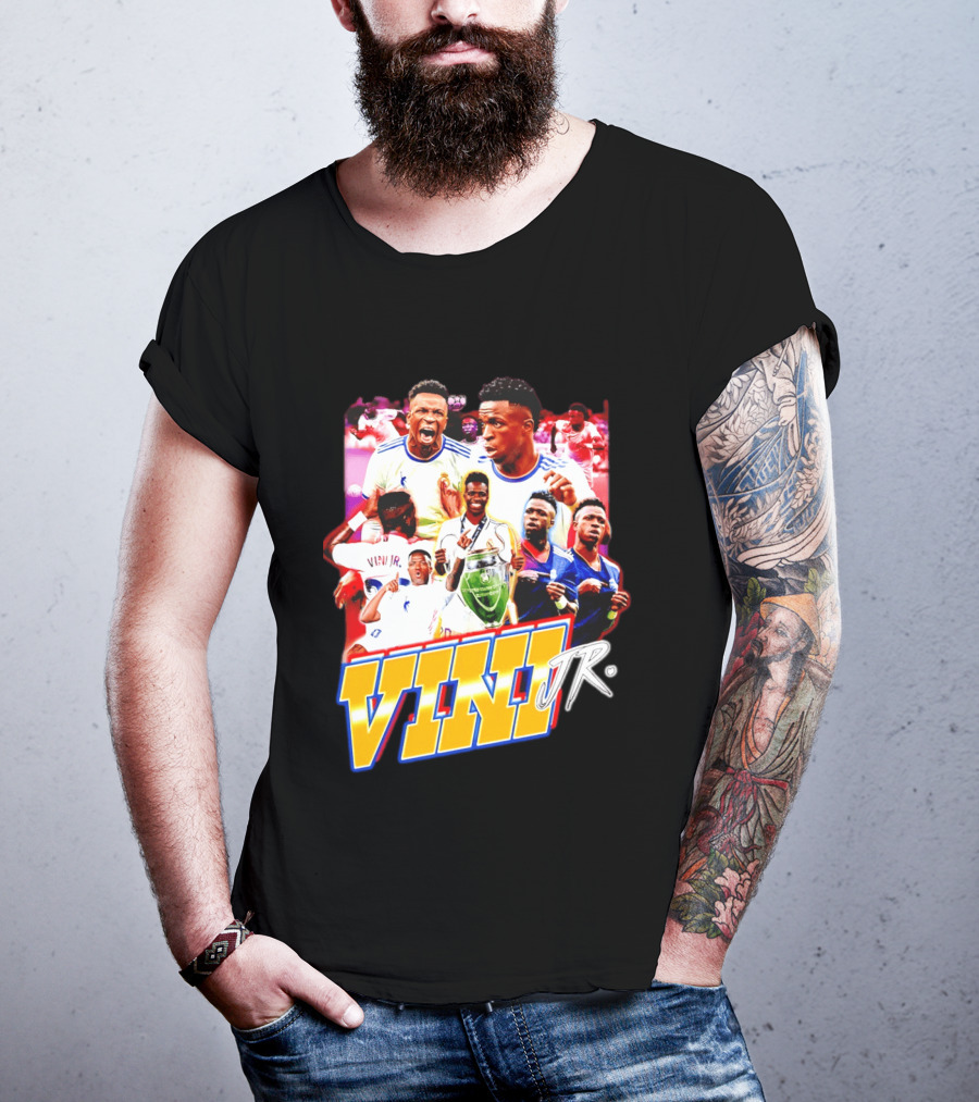 Vini Jr Vinicius Junior Real Madrid Football Collage T-Shirt