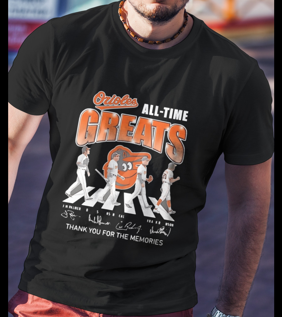 Orioles All Time Greats Thank You For The Memories Baseball Legends Abbey Road T-Shirt
