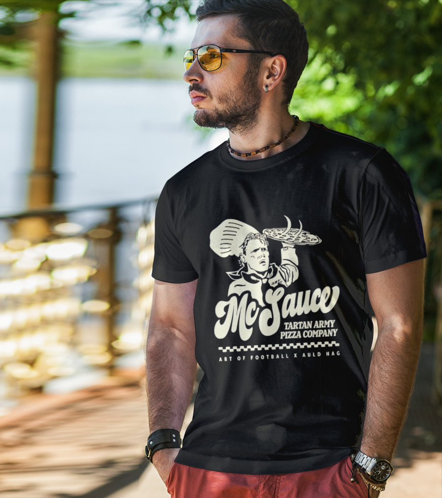 McSauce Tartan Army Pizza Company Art Of Football X Auld Hag T-Shirt