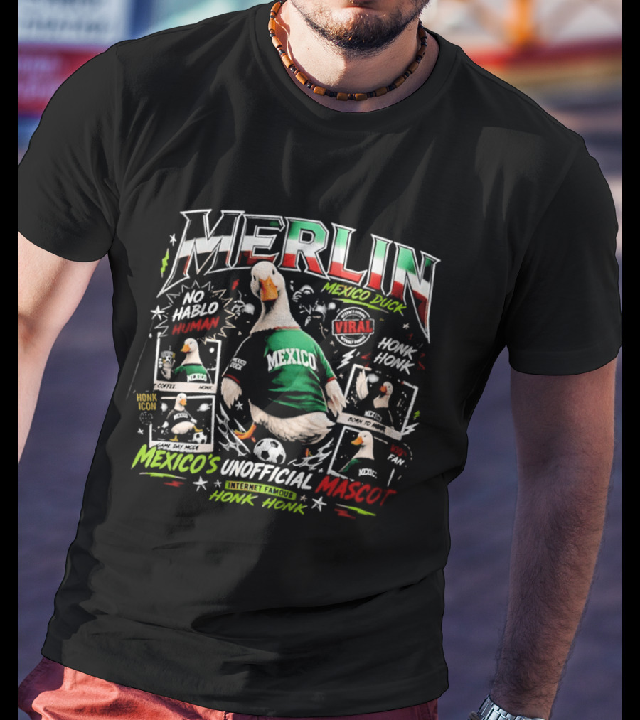 Merlin Mexico Duck No Hablo Human Mexico's Unofficial Mascot Viral Honk T-Shirt