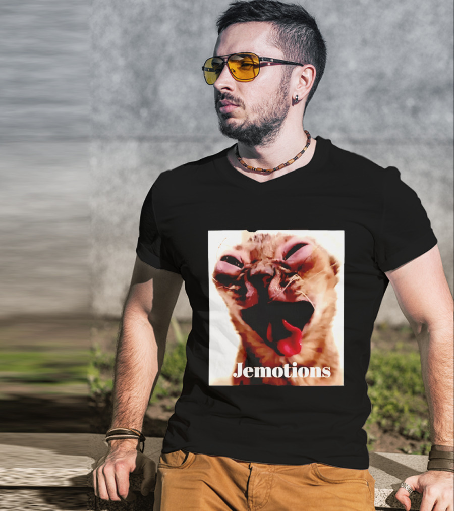 Jemotions Cat Funny Kitten Face Hilarious Expression T-Shirt