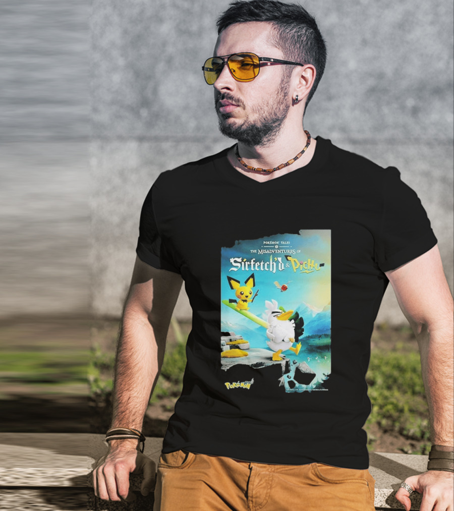 Pokémon Tales The Misadventures Of Sirfetch'd And Pichu Adventure Scene T-Shirt