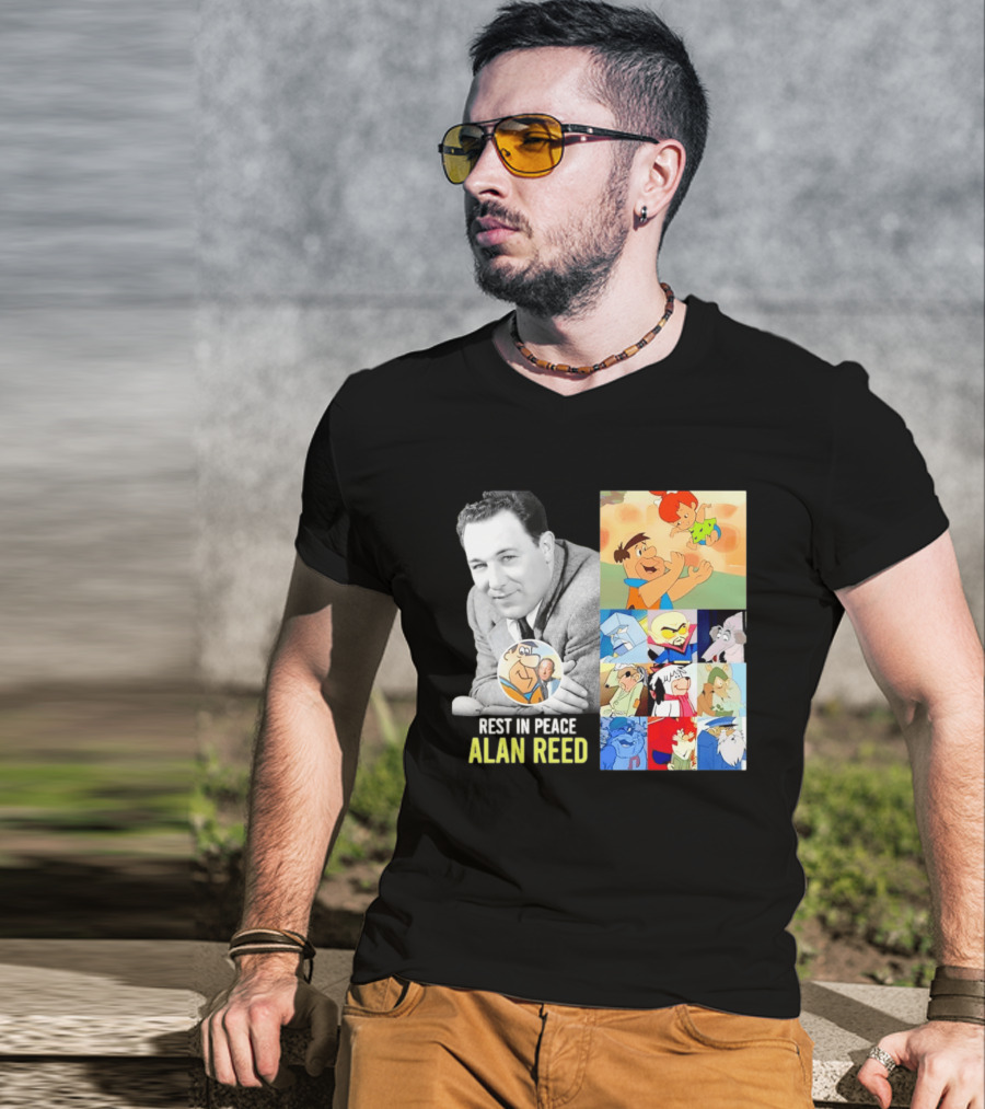 Rest In Peace Alan Reed Iconic Characters Montage Fred Flintstone Nostalgia T-Shirt