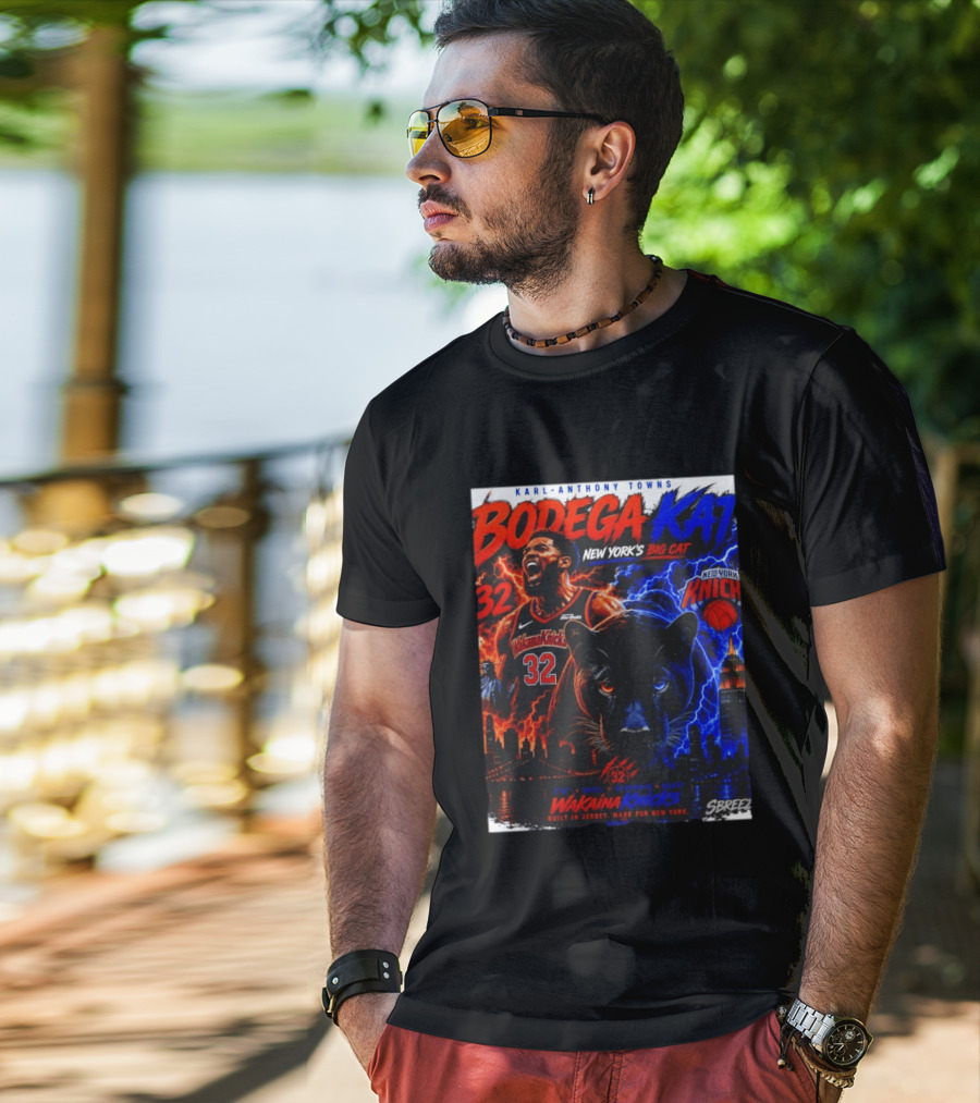 Bodega KAT Karl Anthony Towns Wakaina Knicks 2026 New York's Big Cat 32 T-Shirt