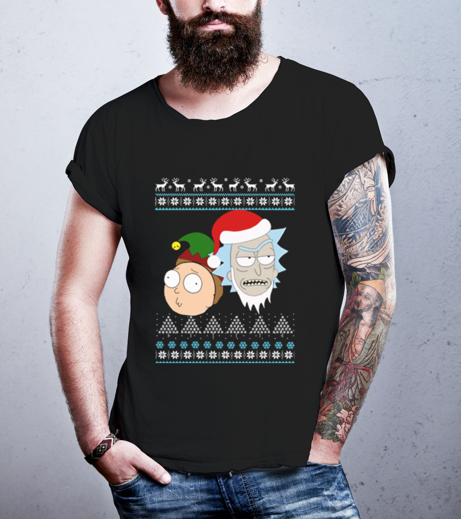 Rick Santa Morty Elf Christmas Sweater T-Shirt