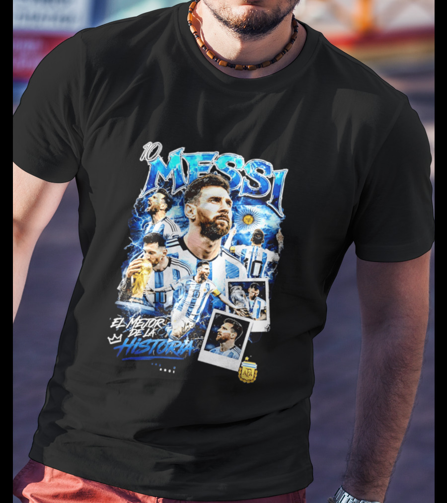 10 Messi El Mejor De La Historia Argentina AFA World Cup T-Shirt