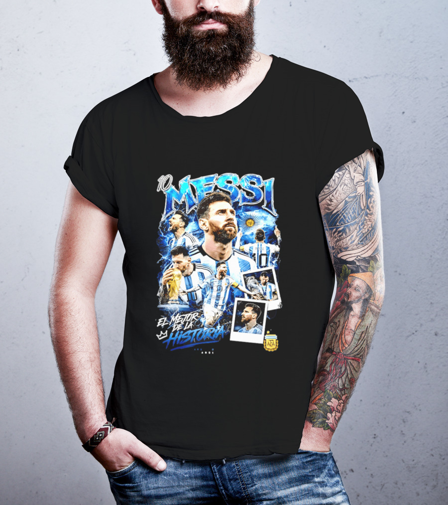 10 Messi El Mejor De La Historia Argentina AFA World Cup T-Shirt