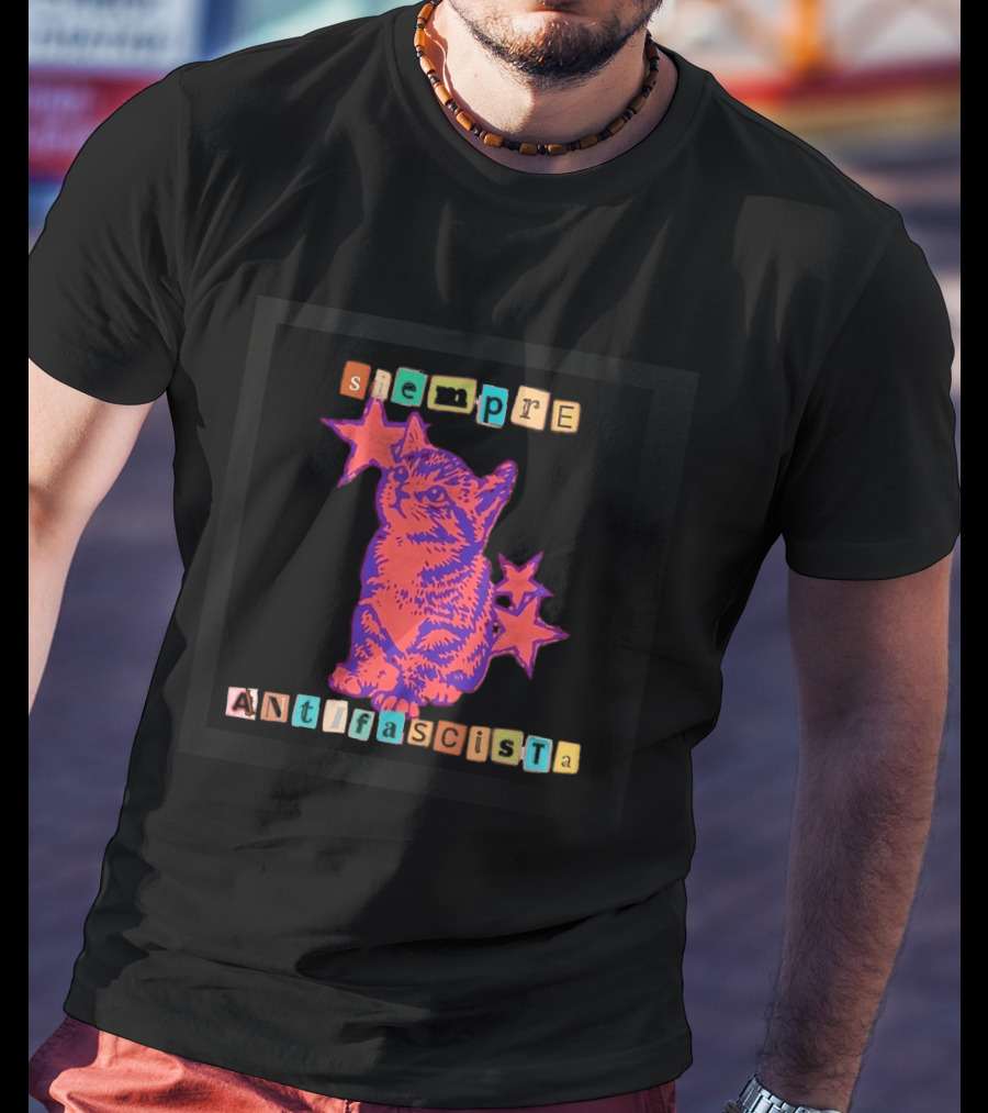 Siempre Antifascista Cat Star Blocks T-Shirt
