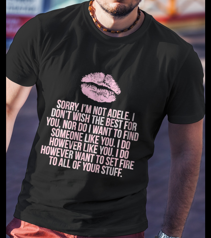Sorry I'm Not Adele I Don't Wish The Best For You I Want To Set Fire To All Of Your Stuff T-Shirt