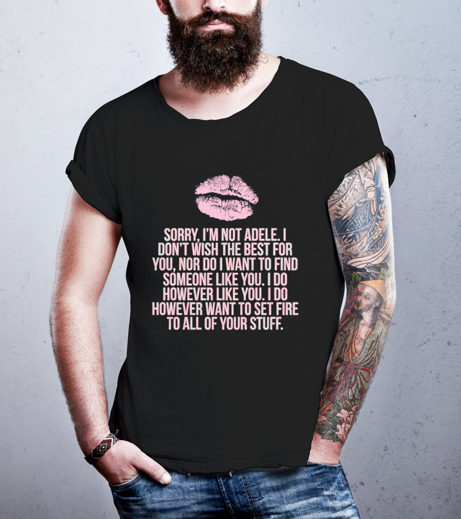 Sorry I'm Not Adele I Don't Wish The Best For You I Want To Set Fire To All Of Your Stuff T-Shirt