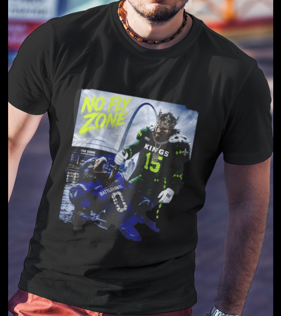 No Fly Zone Kings 15 Defeat Battlehawks The Dome At America's Center T-Shirt