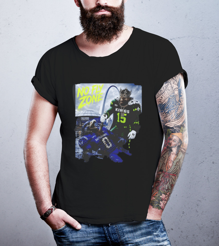 No Fly Zone Kings 15 Defeat Battlehawks The Dome At America's Center T-Shirt