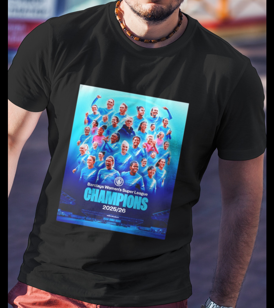Barclays Women's Super League Champions 2025 2026 Manchester City FC T-Shirt