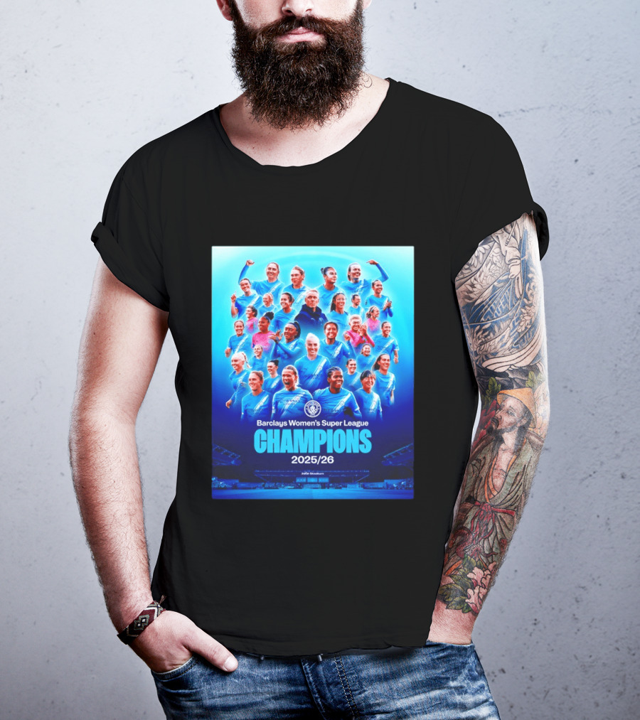 Barclays Women's Super League Champions 2025 2026 Manchester City FC T-Shirt