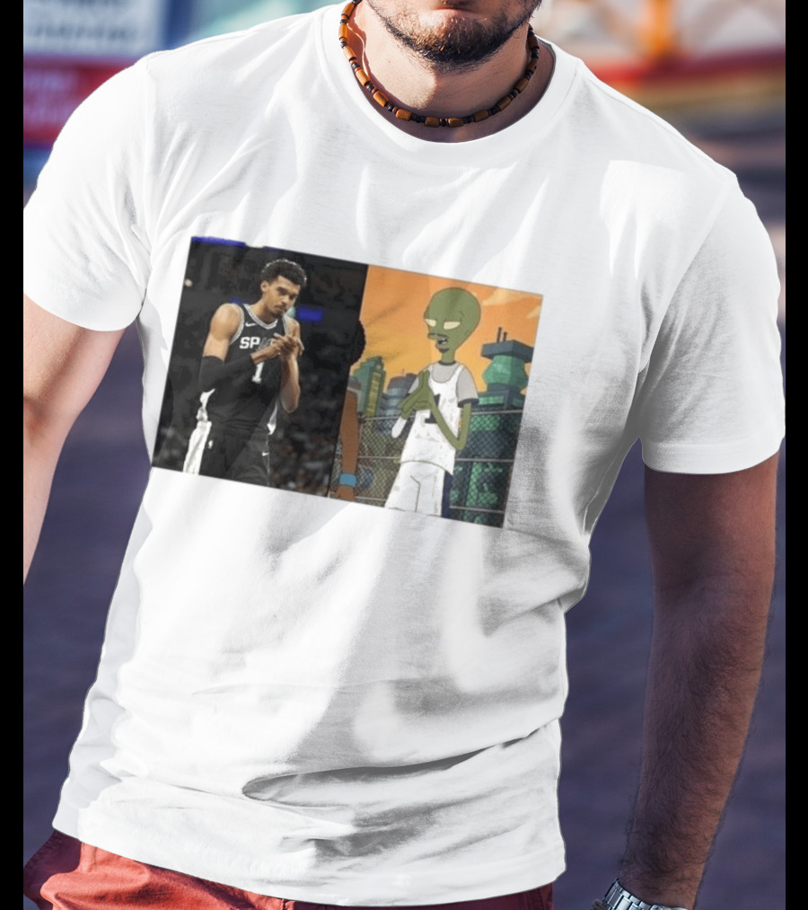 2026 Victor Wembanyama Spurs Alien Meme Basketball Fans T-Shirt