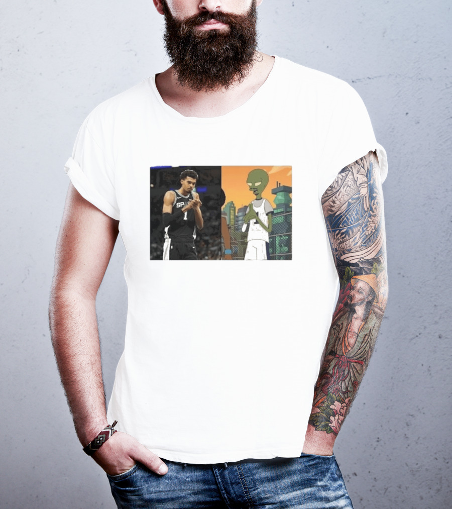 2026 Victor Wembanyama Spurs Alien Meme Basketball Fans T-Shirt
