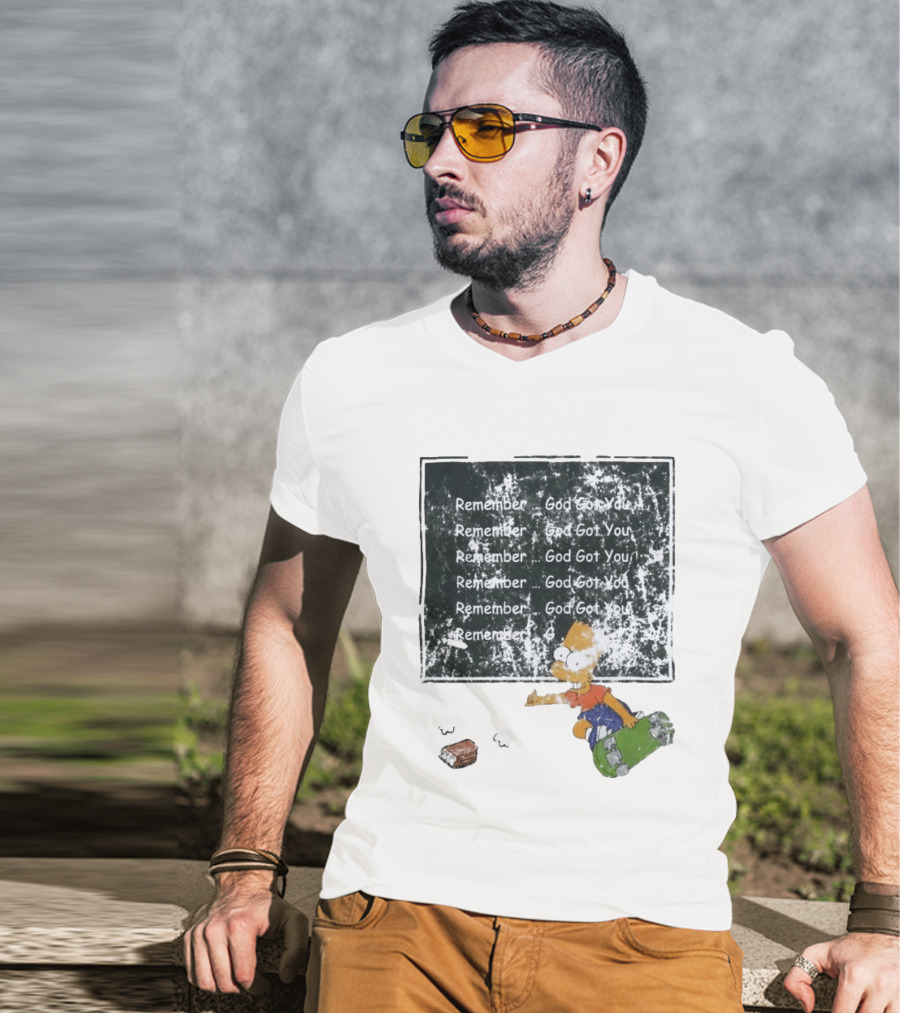 Boneyard Bart Remember God Got You Skateboard T-Shirt