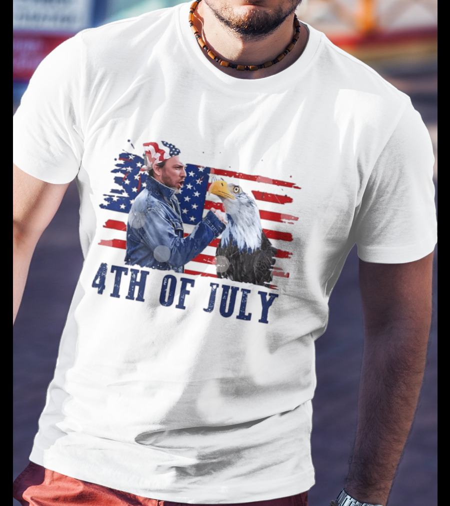 Charlie Kelly Rock Flag Eagle 4th Of July Patriotic Eagle Comedy T-Shirt
