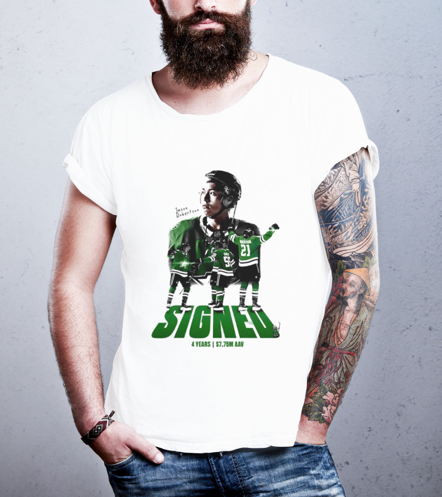 Jason Robertson Signed Dallas Stars 4 Years $7.75M AAV Contract T-Shirt