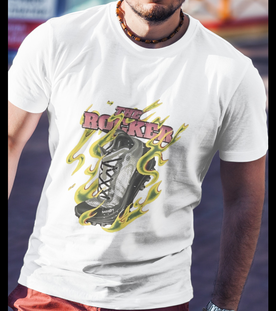 The Rocker Satisfy Running Original Trailblazer Flame Boot T-Shirt