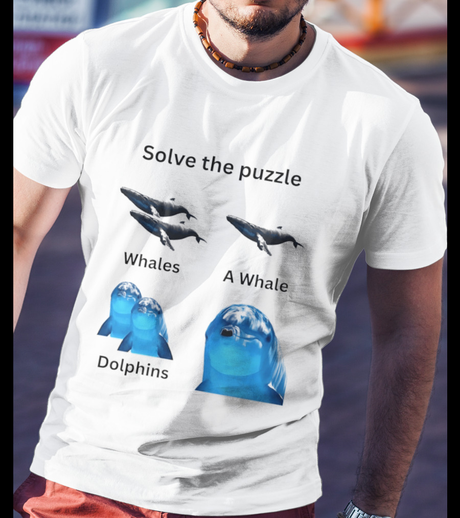 Solve The Puzzle Whales A Whale Dolphins Wordplay T-Shirt