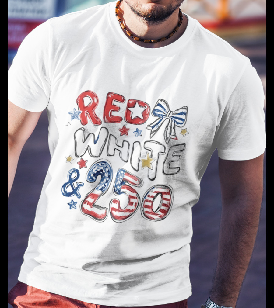 Red White And 250 Stars & Stripes T-Shirt